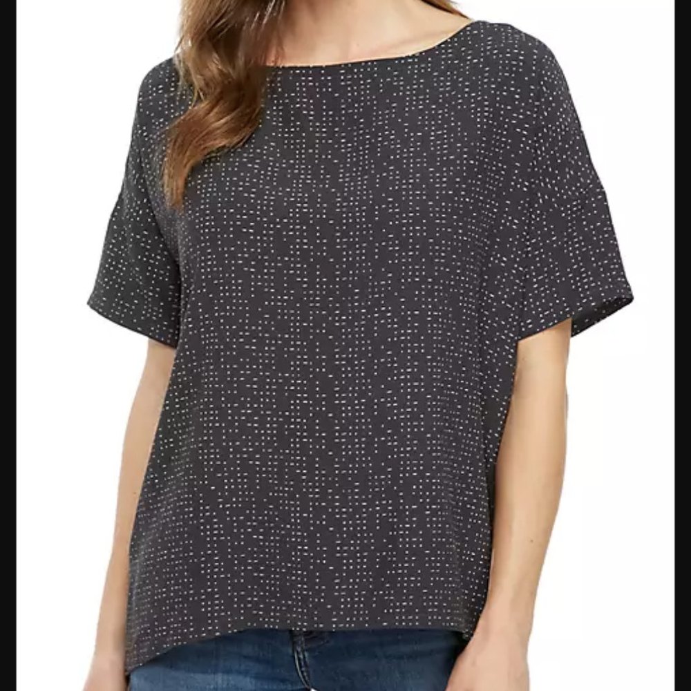 Eileen Fisher Morse Code Print Box Top